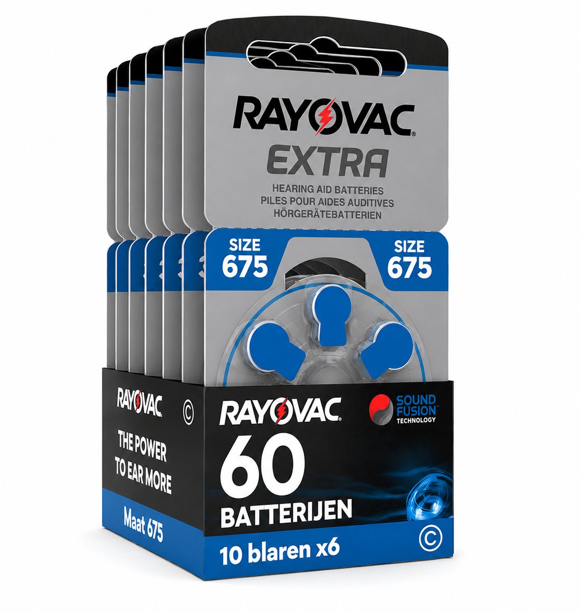 Rayovac Extra Hoorbatterijen 675 Blauw 60 pack