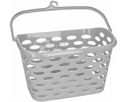Plasticforte Wasknijpersmandje - ophangen aan haak - 26x15x21 cm - lichtgrijs - kunststof