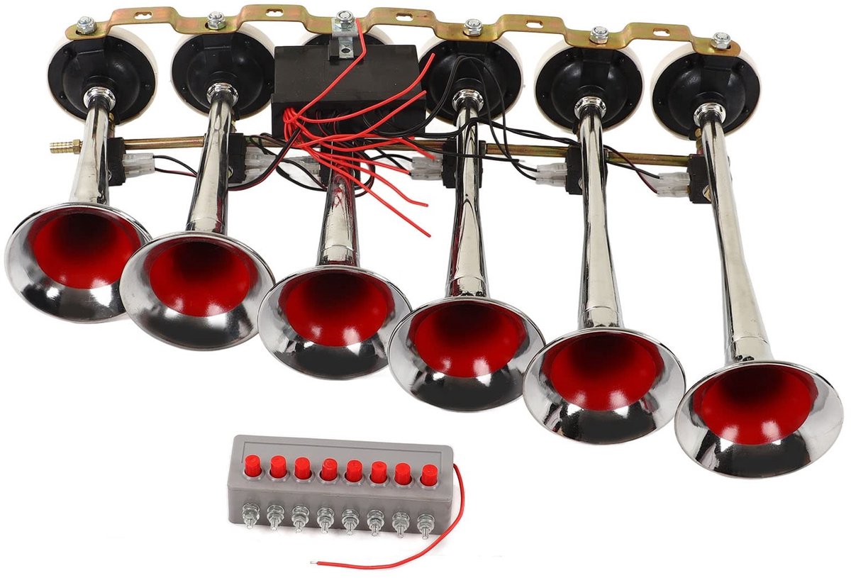 Dailygoods - Trompet Luchthoorn - Elektrische Claxon - 160dB Geluidsniveau - Geschikt voor Vrachtwagens en Boten - Sterke Luchtdruk - Krachtige Waarsc...