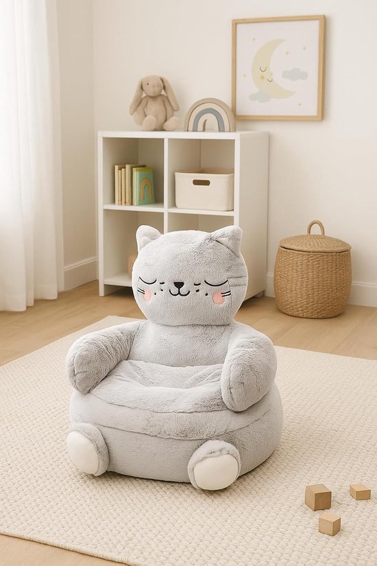 WEB2O Kinderfauteuil Kat - Zachte Poefstoel - 45 cm van WEB2O — afbeelding 2