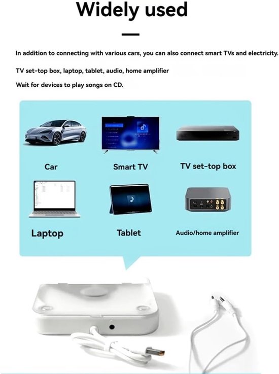 Universele externe auto-cd-speler - Draagbare cd-speler met AUX-kabel, aan te sluiten op de USB-poort van de auto, verliesvrije verbinding — afbeelding 5
