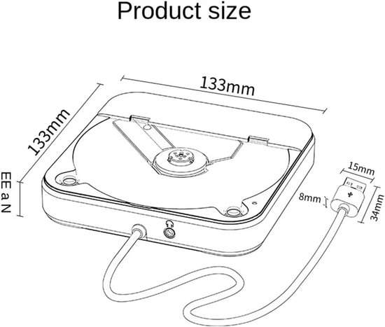 Universele externe auto-cd-speler - Draagbare cd-speler met AUX-kabel, aan te sluiten op de USB-poort van de auto, verliesvrije verbinding — afbeelding 4