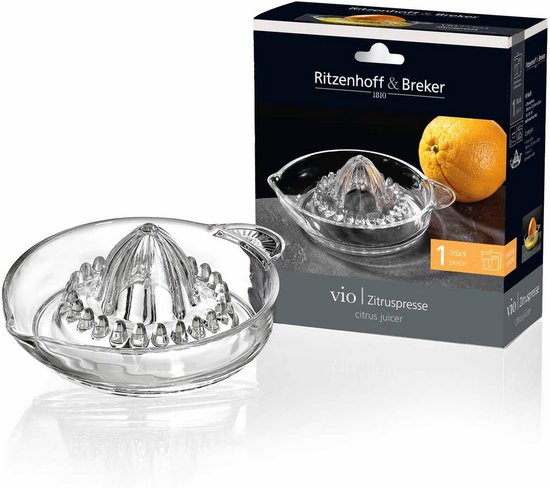Citruspers van Glas - Sap Pers - Vers Sap Maken - Praktische Tuit - 50 ml - Transparant — afbeelding 2