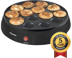 Bestron Poffertjespan - APFM700Z - 800W - Poffertjesmaker - Electrisch - Zwart - 5 jaar garantie