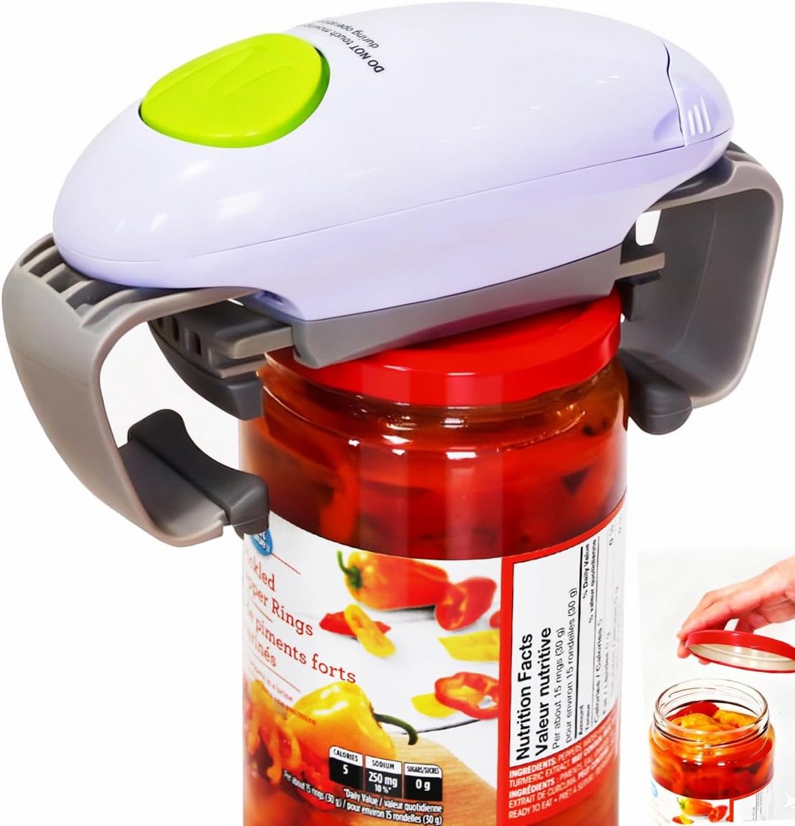 Elektrische potopener - Automatische opener - Keuken gemak - Verstelbare grepen - 635 x 635 x 1651 cm - Wit