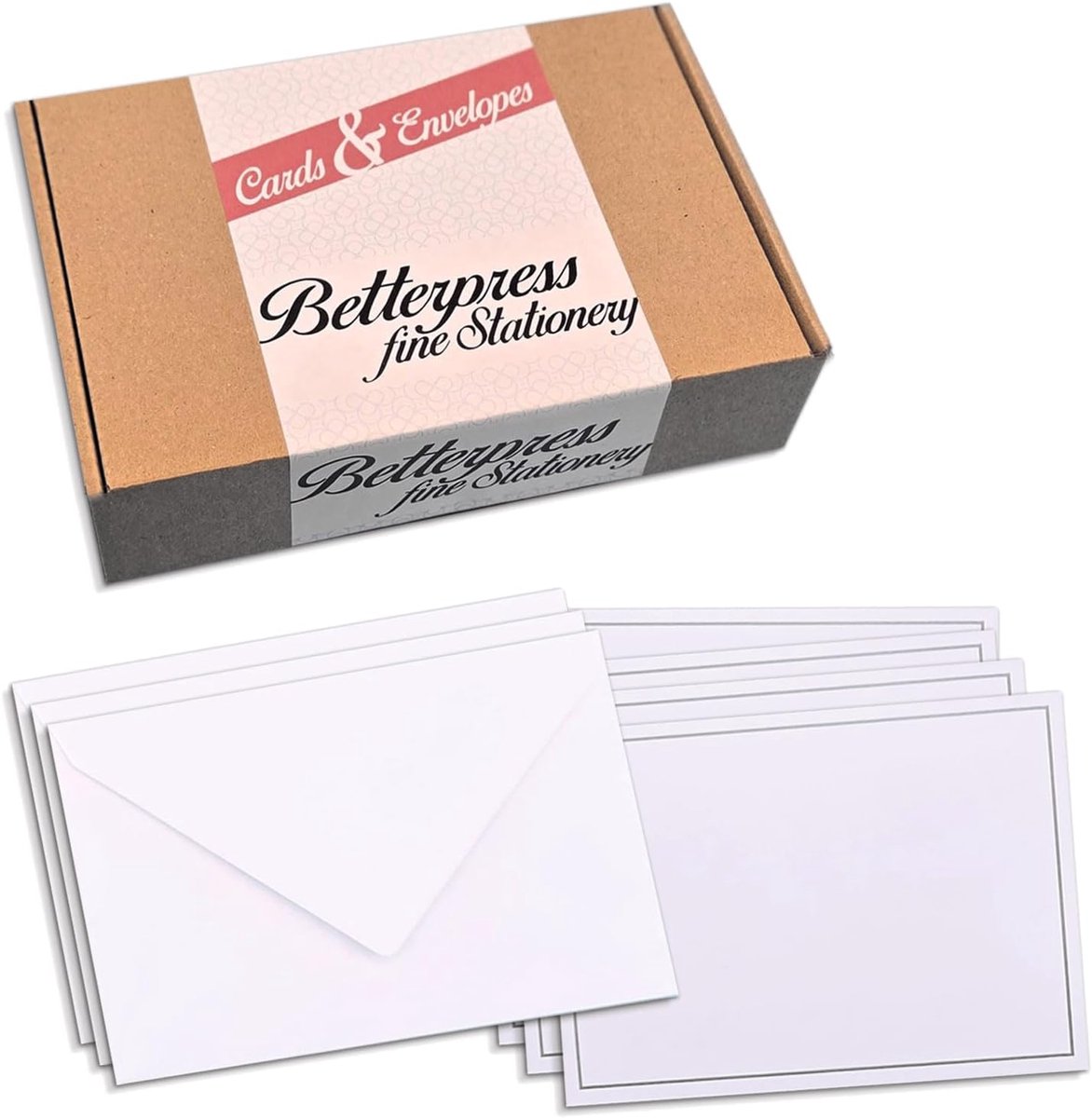50 Kaarten Envelop - Wenskaarten set - Persoonlijke berichten - Plasticvrije verpakking - DIN A6+ - Wit