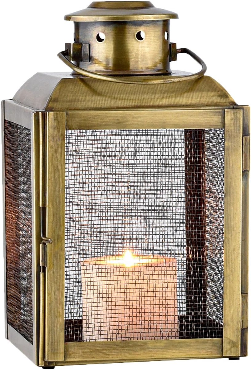 Decoratieve Windlicht Lantaarn - Theelichthouder Kandelaar - Sfeerverlichting Creëren - Oosters Design - 26 cm - Goud