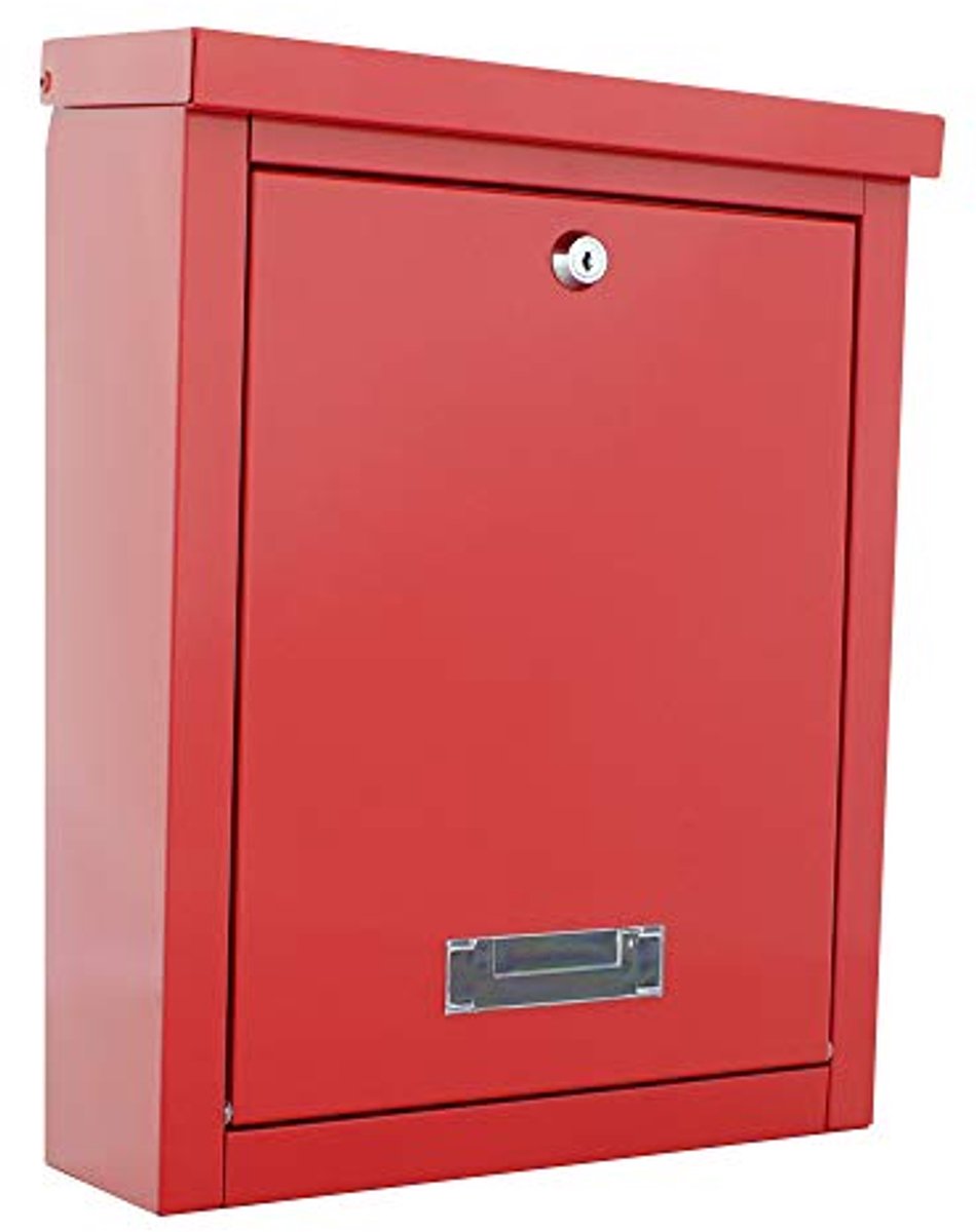 Brievenbus - Postbak - Post ontvangen - Met kijkvenster - 40x31x13.5 cm - Rood