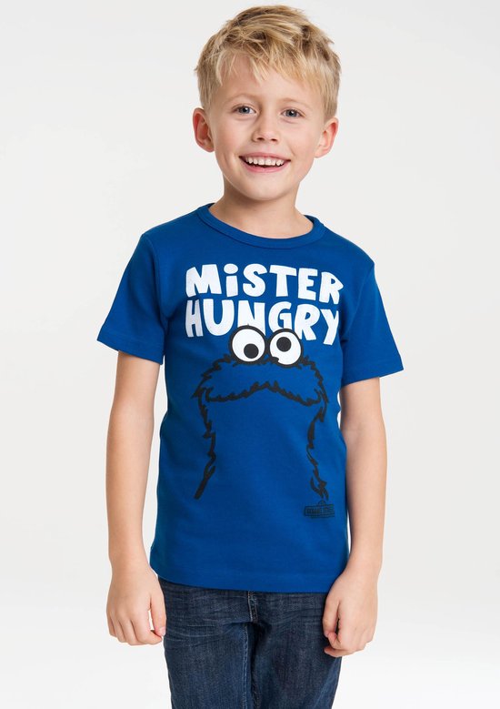Sesamstraat Koekiemonster Hungry kinder shirt - Logoshirt - 122/134
