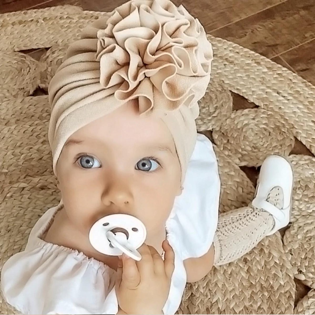 Baby hoed - baby tulband - Baby zachte bloem hoed - Baby Cap - fotoshoot-  Baby... | bol