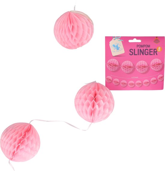 Hocadrv 60 Ballen Vilt Bal Regenboog Pastel Pom Pom Garland 2m voor Slaapkamer Kinderkamer Kerst Verjaardag Decoraties Party Festivals