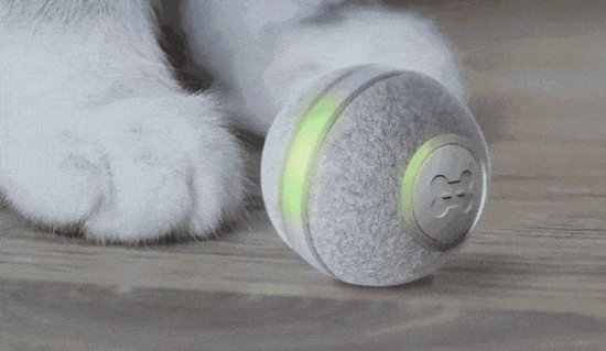 Cheerble mini ball 2.0 - Slimme interactieve zelf rollende bal voor katten - 3 speelmodi - kattenspeeltjes - USB oplaadbaar- Grijs - Cheerble