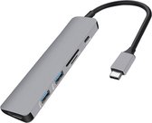BrightNerd 6 in 1 USB-C adapter - HDMI 4K - 2x USB 3.0 - SD - USB-C laden - voor MacBook, MacBook Pro, MacBook Air en laptops met USB-C - Space Grey