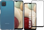 Hoesje geschikt voor Samsung Galaxy A12 - Screen Protector FullGuard - Back Cover Case ShockGuard Transparant & Screenprotector