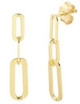 Schitterende Zilveren Gold Plated Oorhangers Paperclip