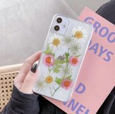 Casies Apple iPhone 12 Mini (5.4") gedroogde bloemen hoesje - Dried flower case - Soft case TPU droogbloemen - transparant