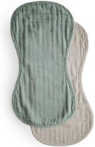 Mushie Spuugdoek - Burp Cloths - Set van 2 - Roman Green/Fog