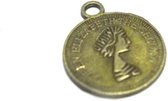 Bedel munt 18 mm Elizabeth brons, 12 st