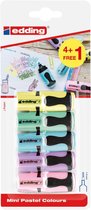 edding mini highlighter - blister van 5 pastel kleuren - fluostiften - back to school