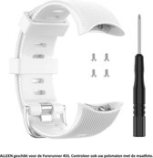 Wit siliconen sporthorlogebandje geschikt voor de Garmin Forerunner 45S – Maat: zie maatfoto - horlogeband - polsband - strap - siliconen - white rubber smartwatch strap