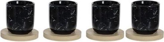 Hover spijsvertering gesprek Atmosphera design koffietassen 4 stuks - Zwart - 13cl - Tassen met  onderzetter | bol.com