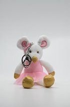Knuffeldier voor Kinderen - Ballet Muis Sleutelhanger - Ballerina Knuffel Roze - Zelie 16 cm