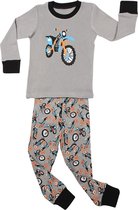 Elowel Jongens "Motorfiets" Pyjama set 100% katoen (maat 128/8 jaar)