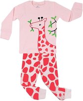 Elowel - Meisjes Pyjama 2 Delig, 100% Katoen, Comfortabel, Slim fit Broek | 10 Jaar | Giraffe