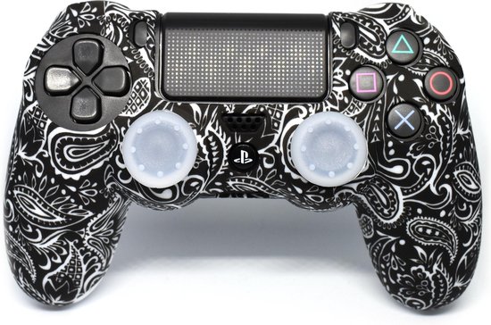 Playstation 4 Skin | Controller hoesje + Thump grips | Black leaves