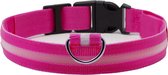 Led halsband - Lichtgevend - Veiligheid - Hond - Kat - Roze - S - Pixypet