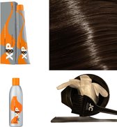 XP100 haarverf pakket kleur 6.35  Donkerblond & Goud & Mahonie (1x 100ML) met 3% waterstof ( 1x 250ML) incl verfbakje, kwast, maatbeker, puntkam en handschoenen