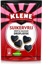 Klene suikervrij zout & salmiak dropliefde zakje 85 gr