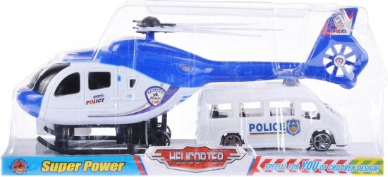 Vergelijkbaar Tijd Niet verwacht Duo Kids - Terugtrekken + Politie Auto en Helikopter - Wit Speelgoed  voertuig - 33x15x8 cm | bol.com