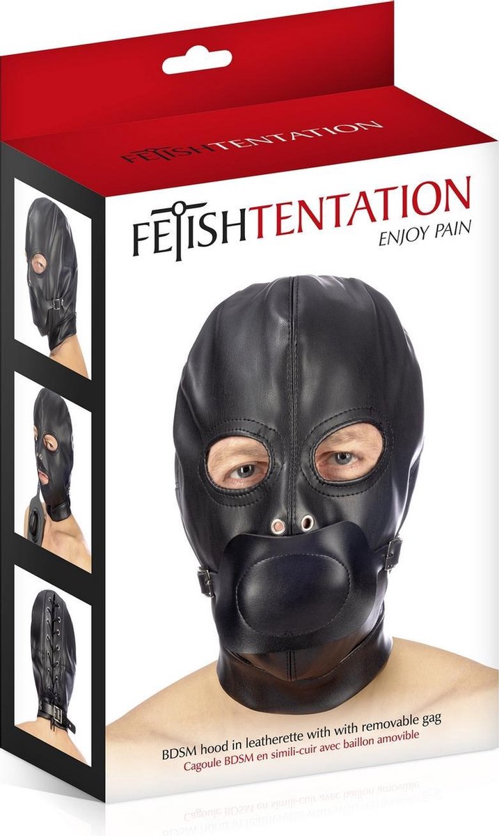 Masque BDSM - yeux ouverts - ouverture de bouche refermable - FETISH  TENTATION