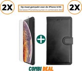 iphone xs cover case | iPhone XS A2097 full body cover 2x | iPhone XS stand case zwart | 2x hoes iphone xs apple | iPhone XS beschermhoes + 2x iPhone XS gehard glas screenprotector