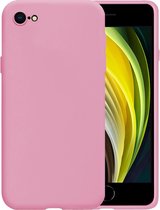 iPhone 8 Hoesje Siliconen Case Hoes Back Cover TPU - Donker Roze