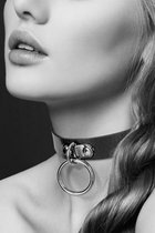 Bijoux Pour Toi - Halsband met Ring - Zwart