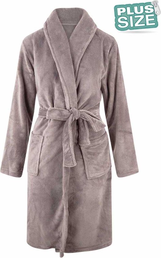 Plus size badjas unisex - lichtgrijs-5XL/6XL
