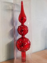 Piek - glas - rood - 27 cm - kerst