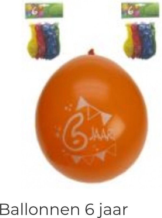 8 Ballonnen 6 Jaar , div kleuren