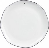 Bastion Collections Dinner Plate white/edge black 27cm - bord - servies - hart