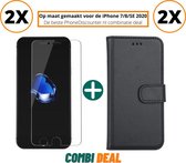 Fooniq hoesje voor Apple iPhone 7/8/SE (2020) - TPU Book Case - Zwart