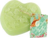 Bougies La Francaise scented candle heart motif flowers pastel green Multipack 2x110g