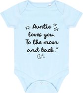 Baby Rompertje met Tekst Tante | To The Moon and Back | Lichtblauw 0-3 mnd