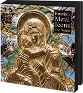 Kerstkaartenmapje met env, vierkant: Russan Metal Icons The Virgin, Toth Ikonen