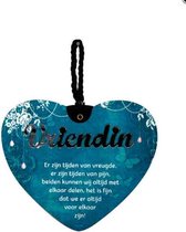 Liefdes hart Vriendin met een pakkende tekst - MDF - 14x17 - Geschenk