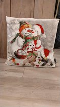 Kussen - Sneeuwpop - 45 x 45 cm - Kerst