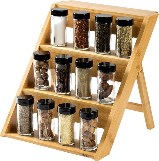 Spice Rack Stand avec 12 Stockage Pots épices et herbes 