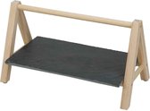 Etagere 1 laags - Luxe Serveerset - leisteen-houten stand - 29x19x14cm