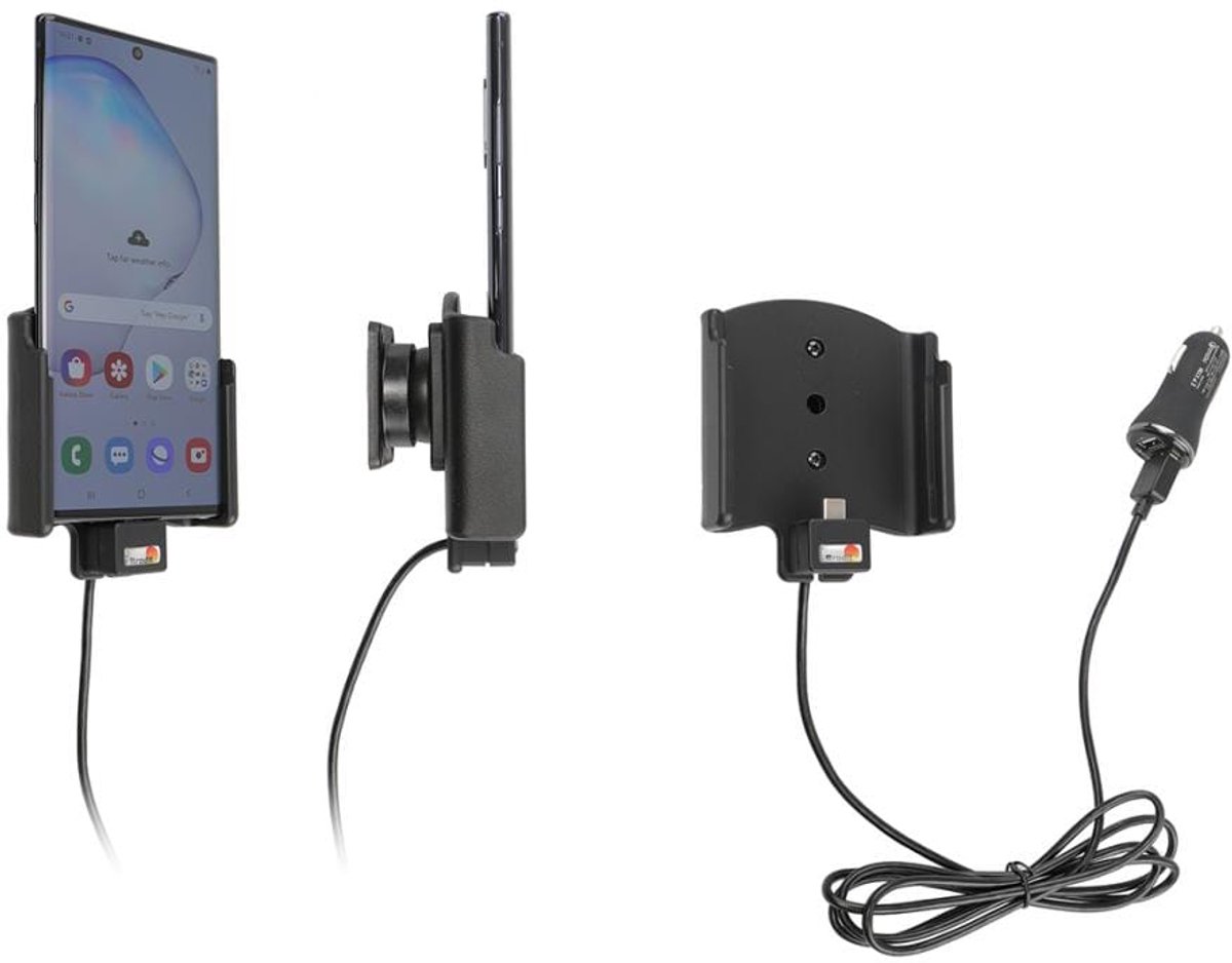 Brodit houder-lader Samsung Galaxy Note10+ met USB kabel met sig.plug